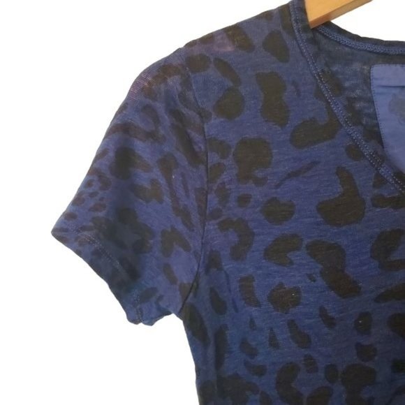 NAVATEE | Blue & Black  Leopard Print Tee - Picture 3 of 5